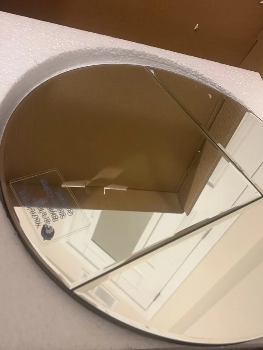 Modern Round Accent Mirror in Silver